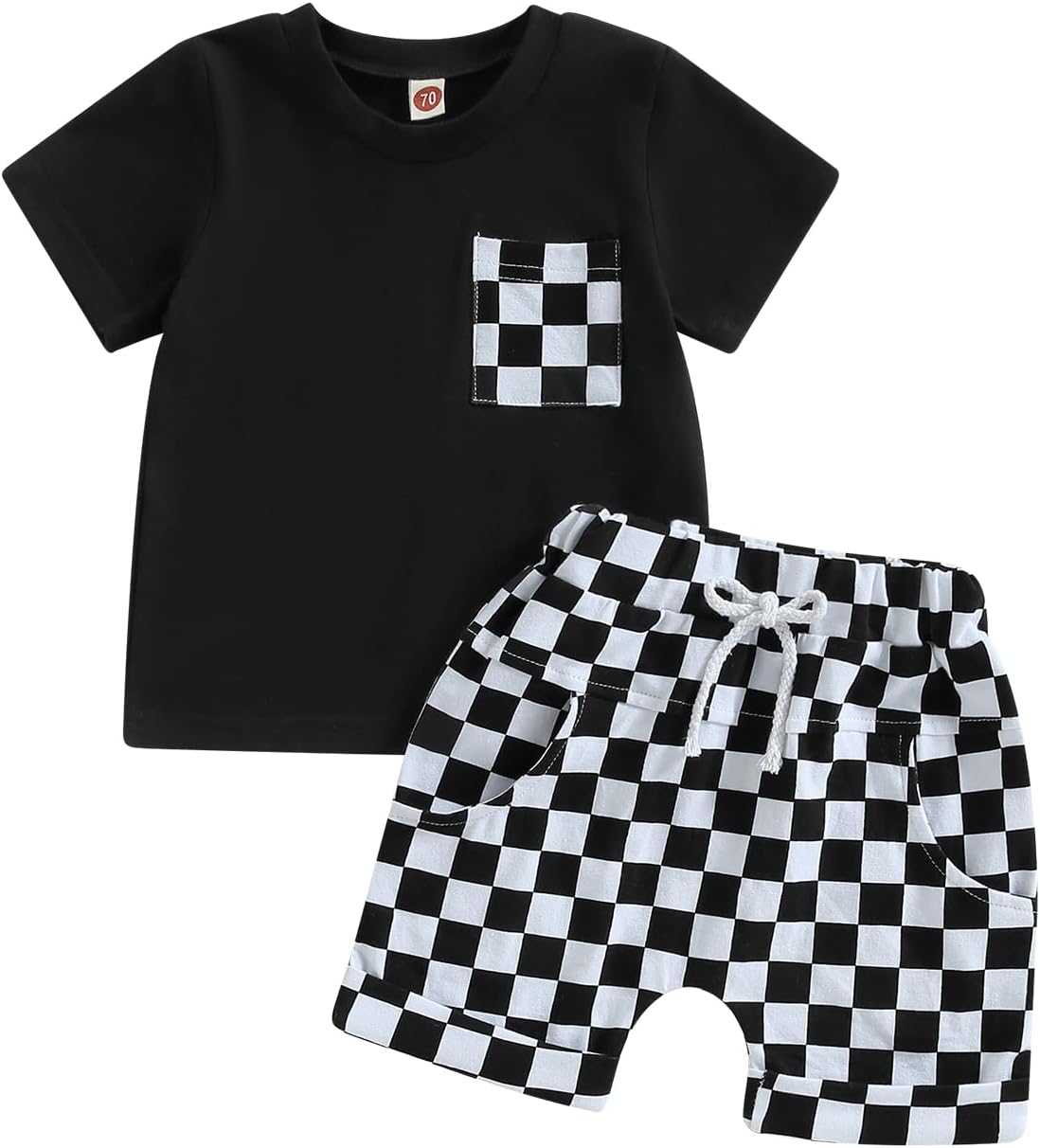 Gueuusu Toddler Boy Summer Outfit Plaid Design