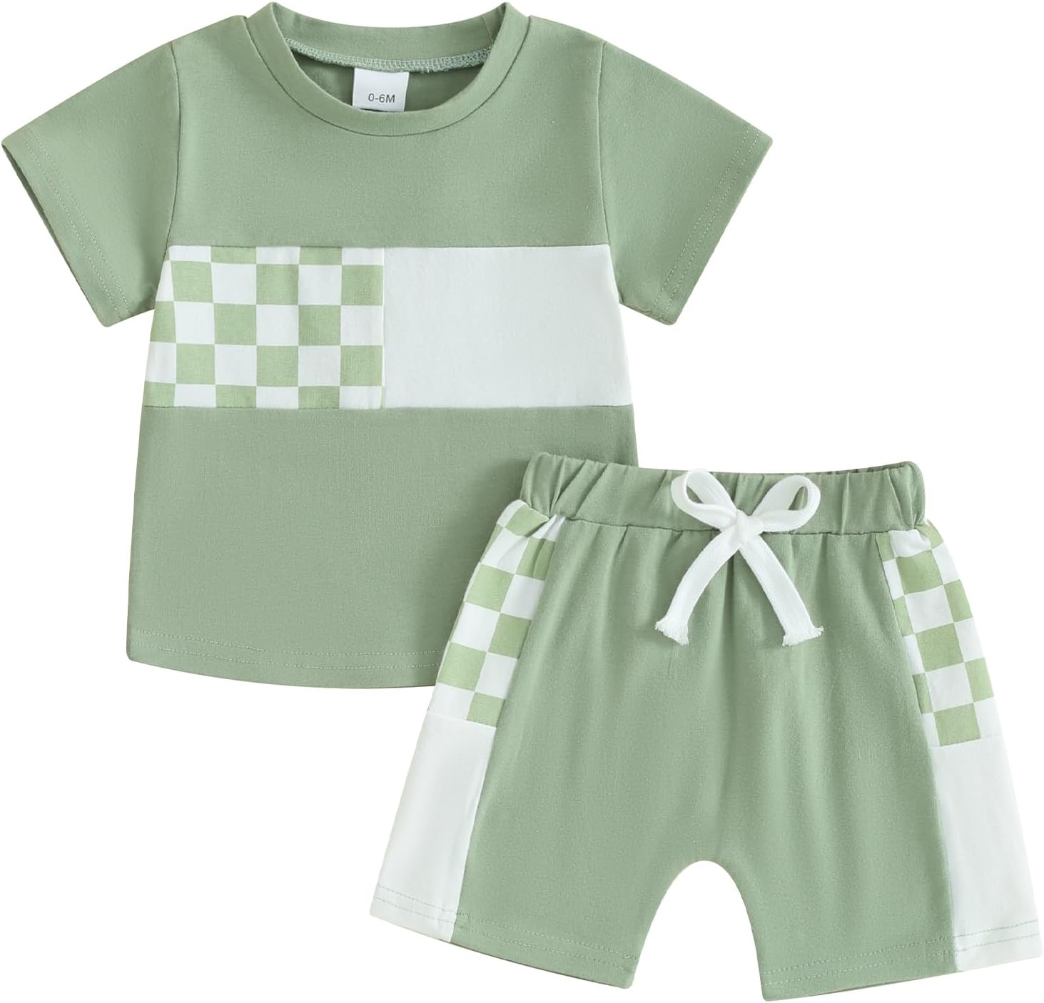 4th of July Toddler Boys Plaid Outfit Set