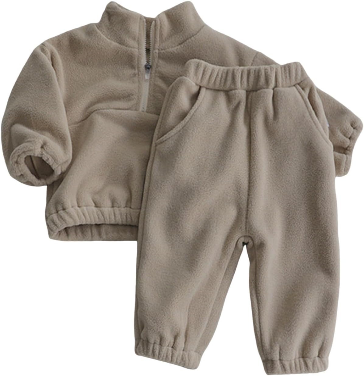 Kapsrqst 2PK Coral Velvet Turtleneck Set for toddlers