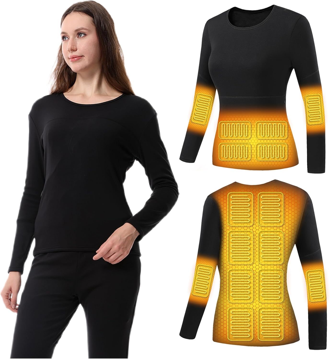 YANYNGS Heated Top Women 16 Zones Thermal Cycling Baselayer