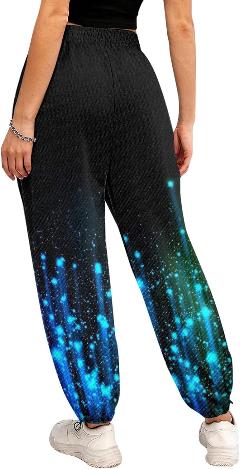 Womens High Waist Cotton Joggers with Pockets
