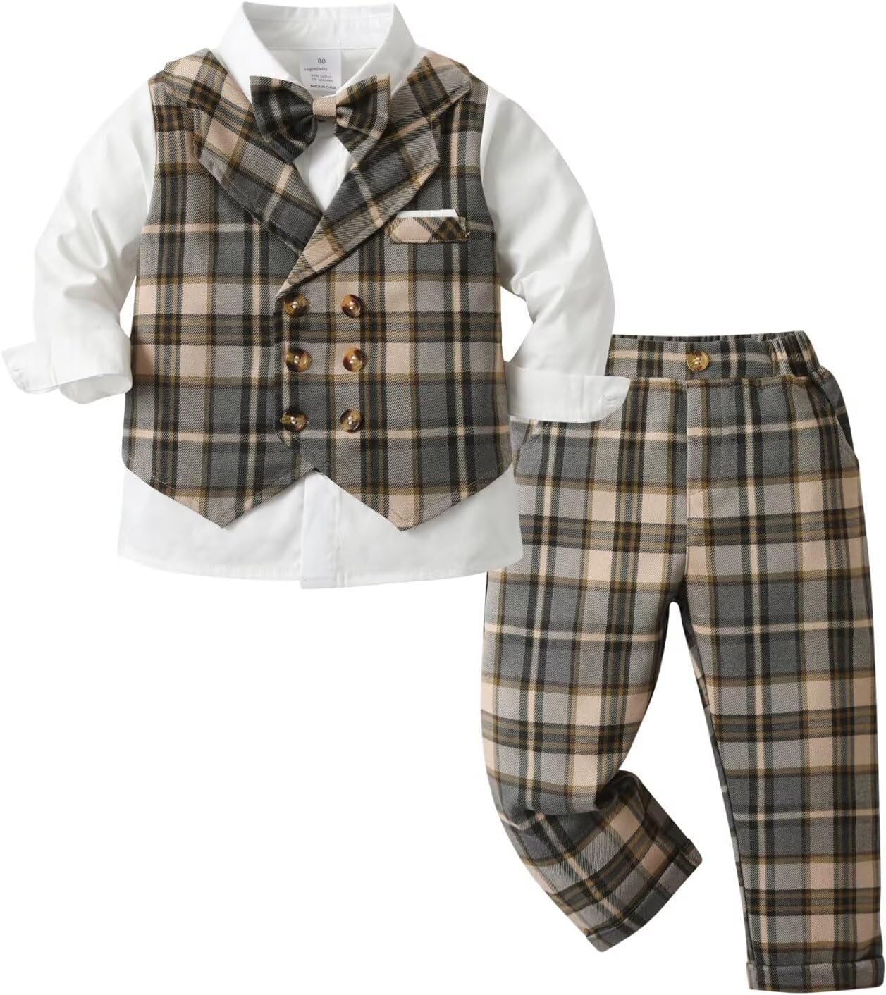 Pure Milk Toddler Boys Outfit Set
