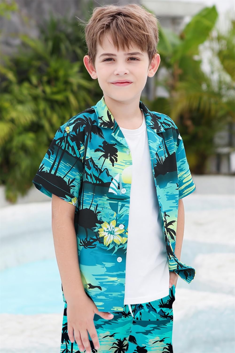SANGTREE Boys Men Formal Hawaiian Outfit