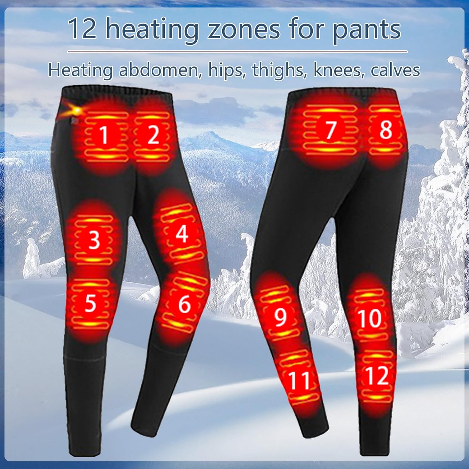 Womens Heated Underwear Set for Cold Weather