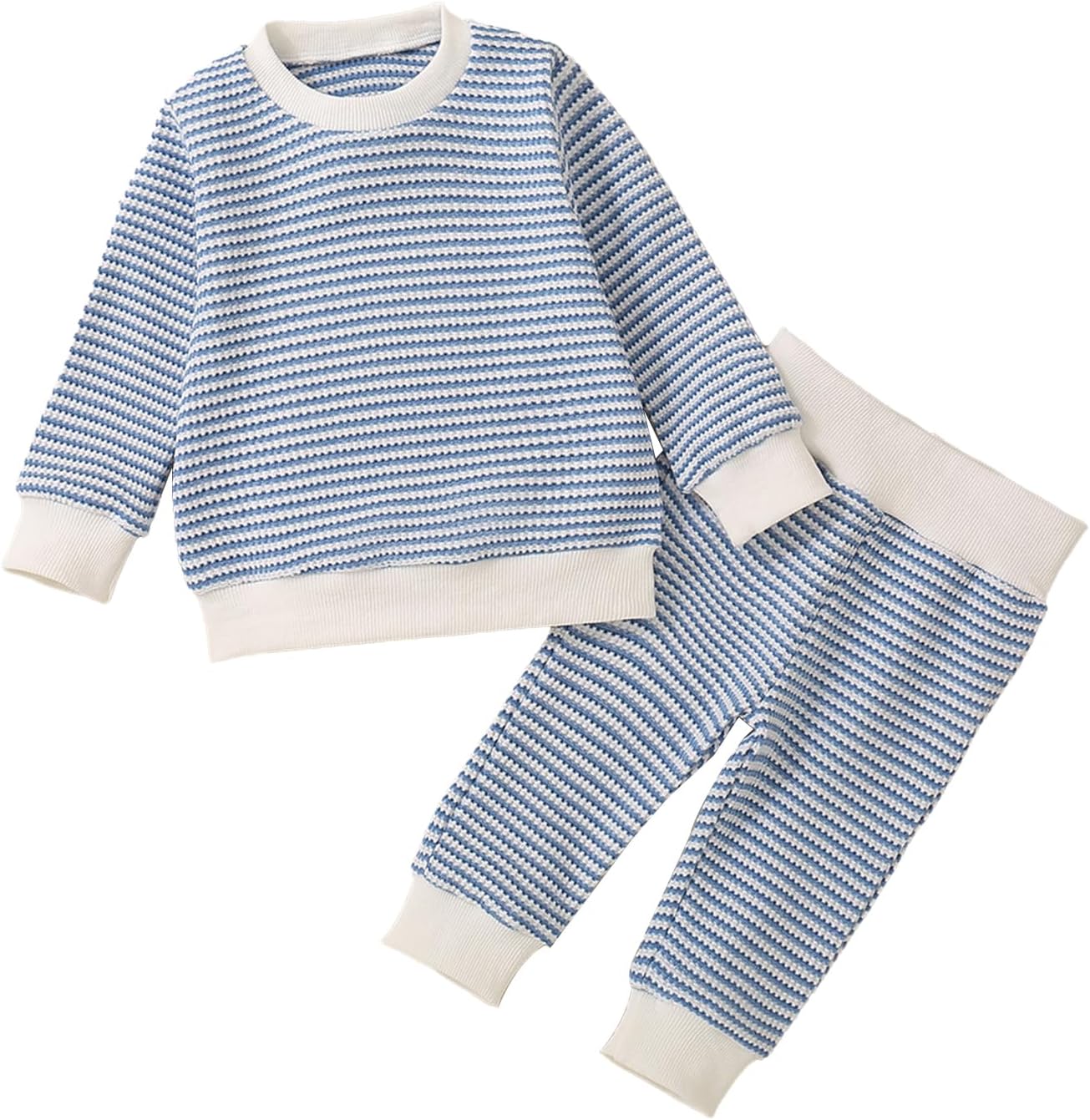 Machine Washable Toddler Boys Outfit Waffle Stripe