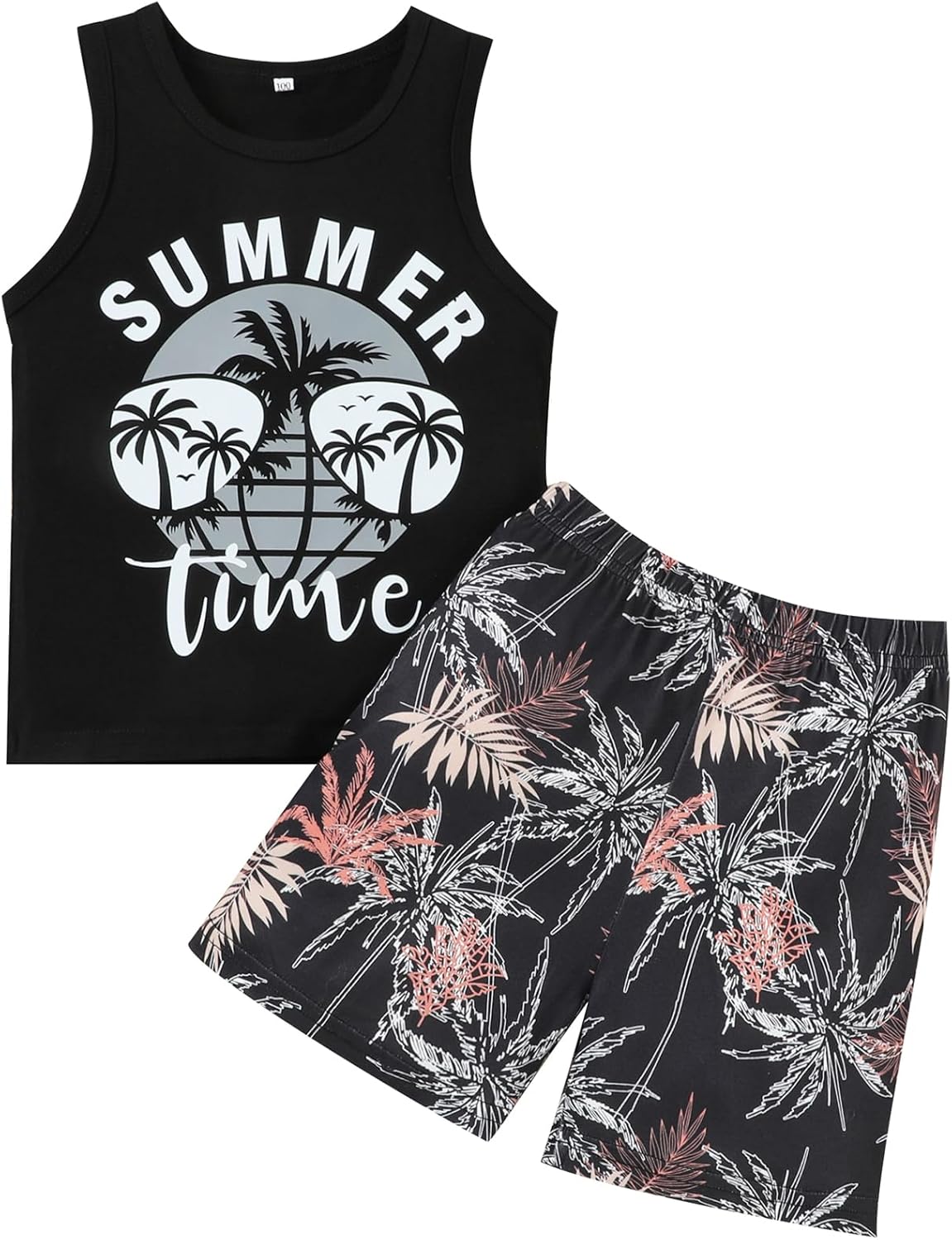 NARPLO Toddler Boy Clothes - Holiday Style Letter Print Tank Set