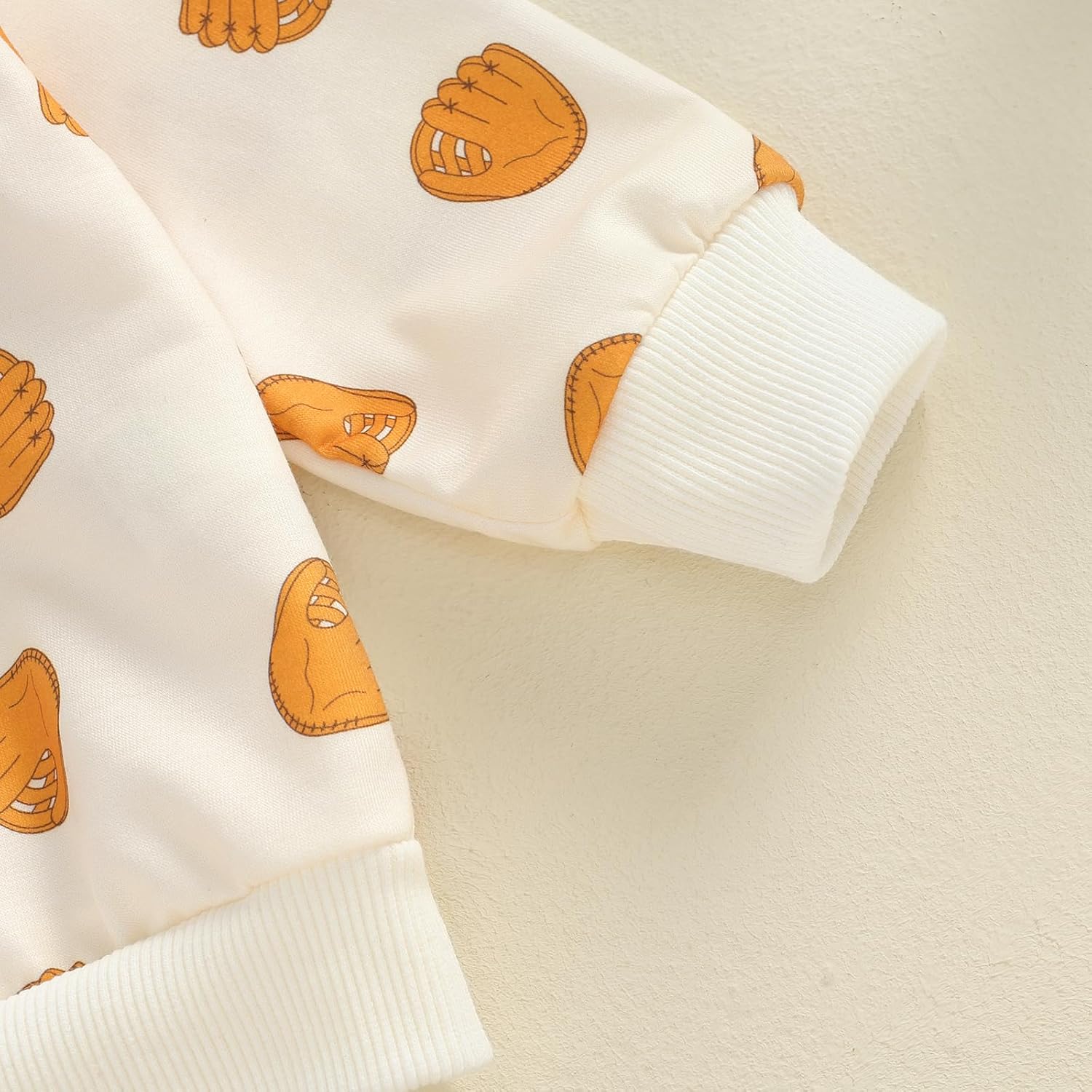 Comfortable Toddler Baseball Glove Print Fall Pants Set