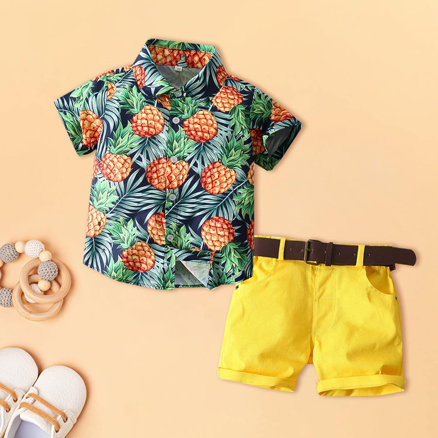 Lykmera Baby Boy Pineapple Short Set 2-3 Years Green