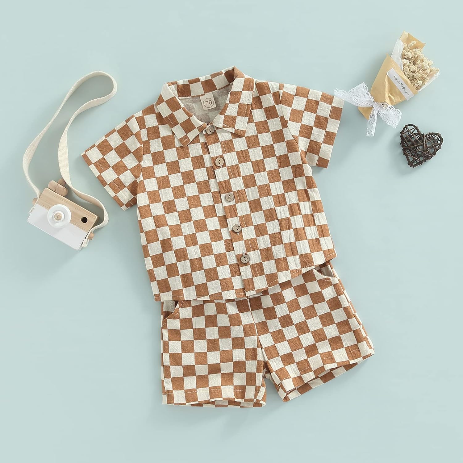BULINGNA Checked Summer Toddler Boy Set