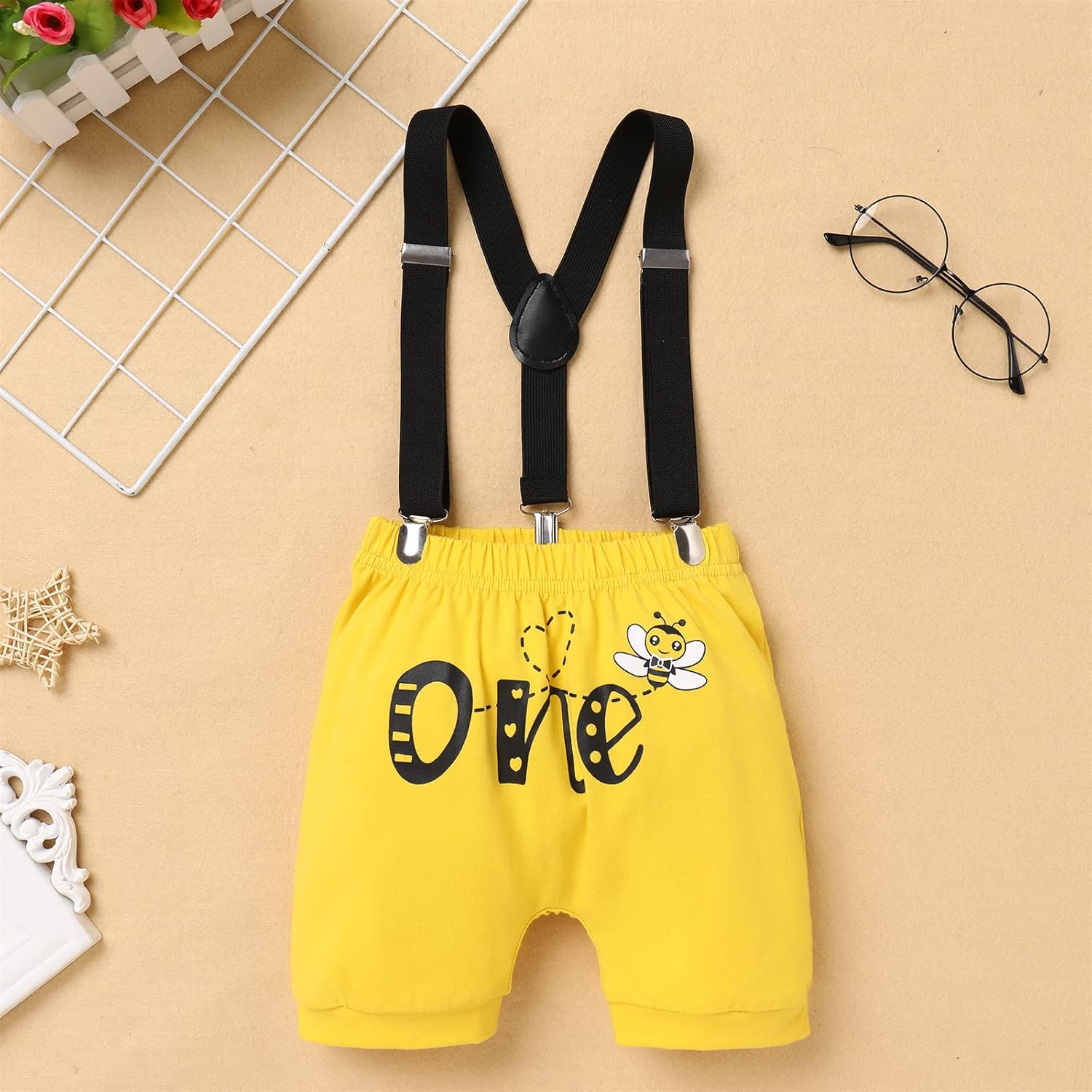 Its My 1st Bee Day Baby Boy Romper Set