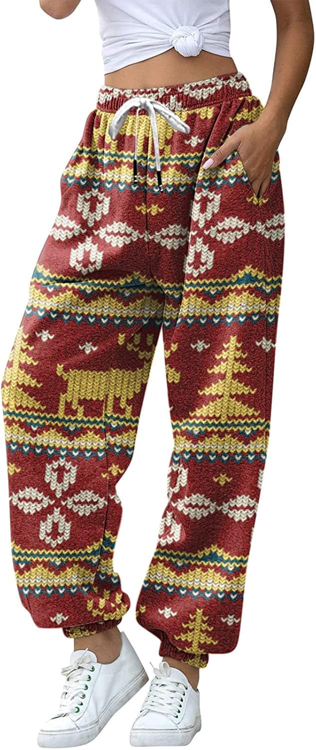 Christmas-Specific Plaid Sweatpants for Teen Girls