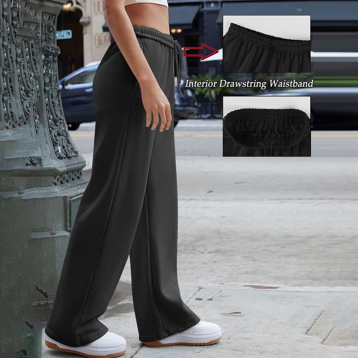 FULILYEO Womens High Waisted Wide Leg Sweatpants