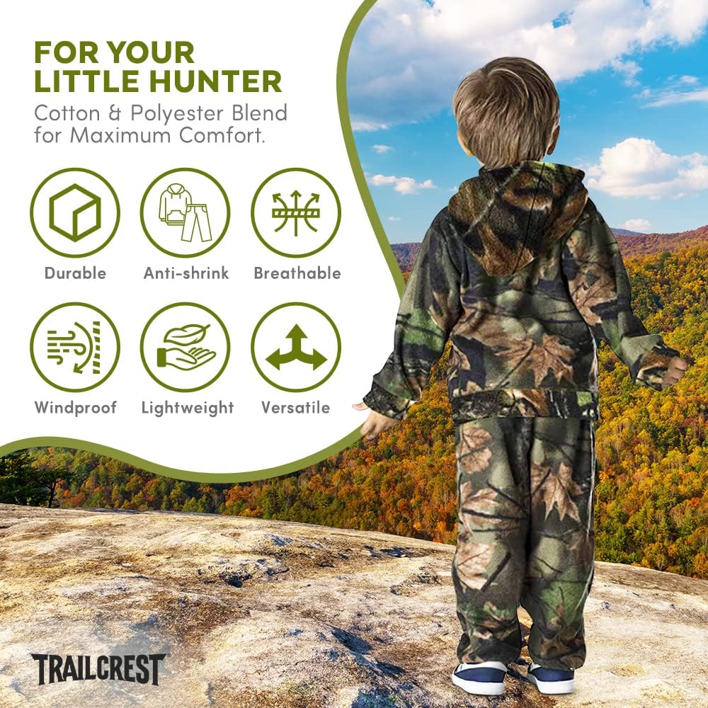 TrailCrest Camo Full Zip Seriously Soft fleece jacket pants set for kids