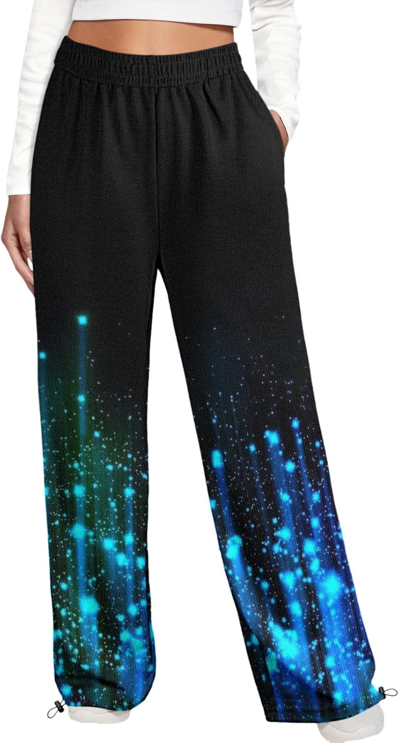 Womens High Waist Cotton Joggers with Pockets