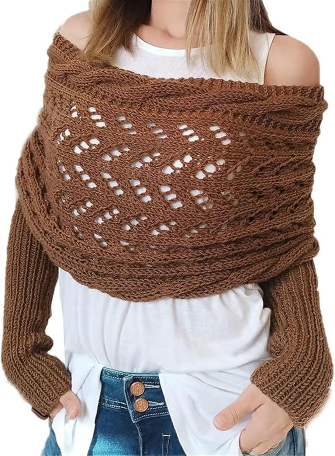 VYOYAO Knitted Cable Survash Wrap for Women Cold Weather
