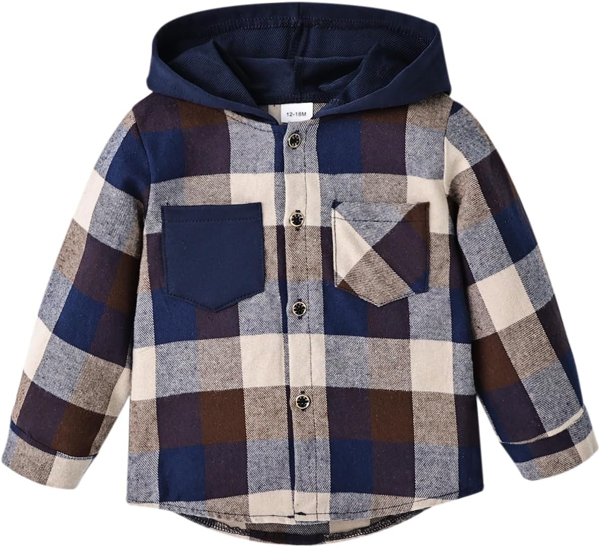 FOCICI Toddler Boy Plaid Button Down Jacket