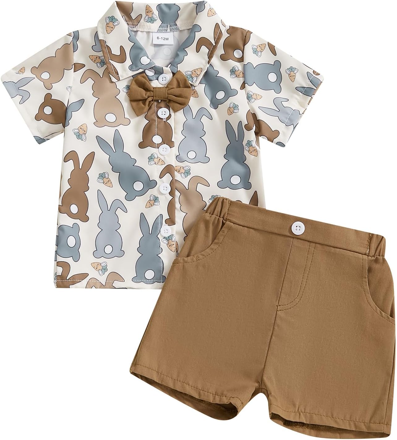Murnouche Toddler Boy Easter Outfit Button-Down shirt shorts