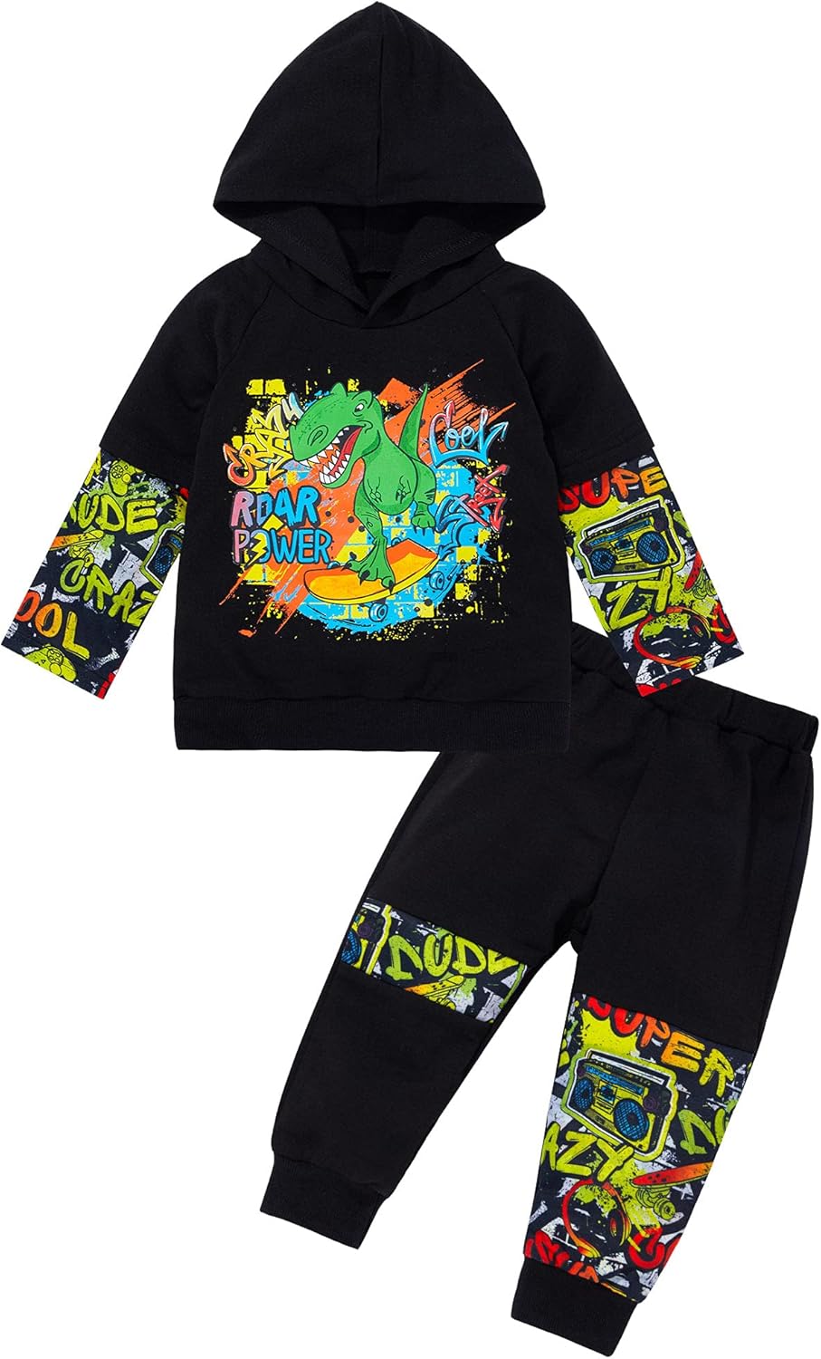 MIGU Dinosaur Toddler Winter PJs Set