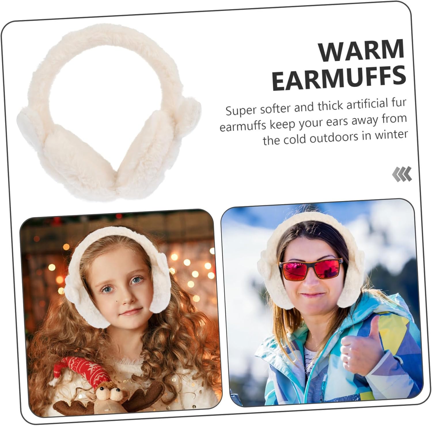 Adjustable Plush Winter Ear Muffs for Cold Weather Warmness and Comfort