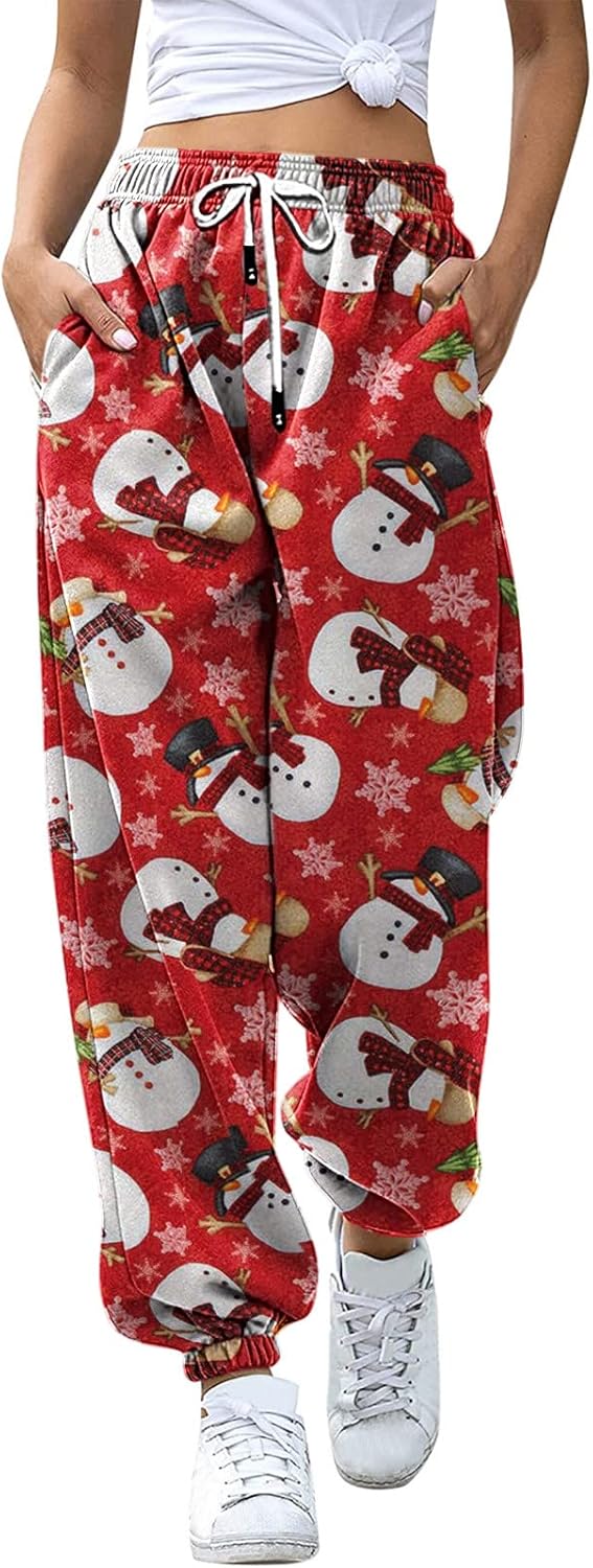 Christmas Plaid Sweatpants Women Size Guide Gift