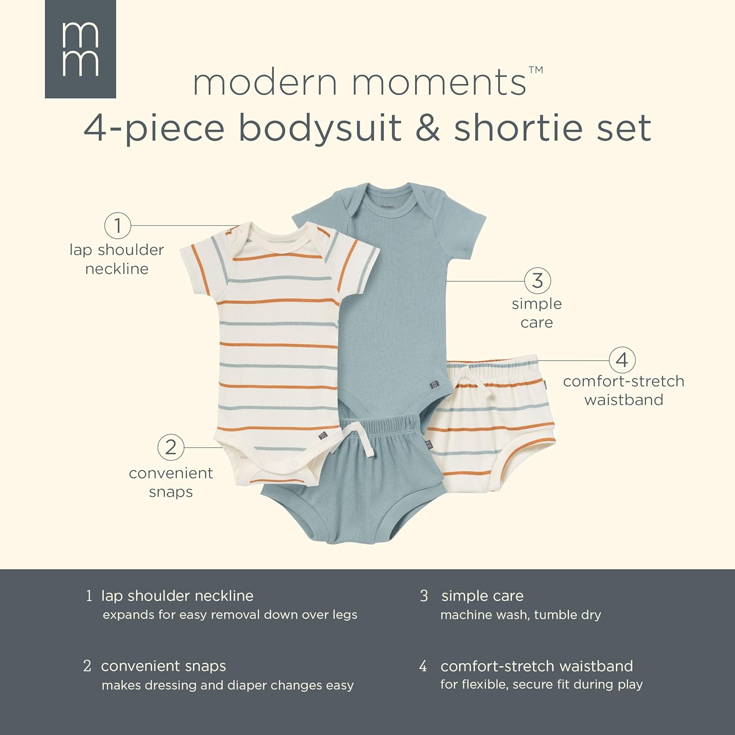 Modern Moments by Gerber 4-Piece Unisex Baby Set