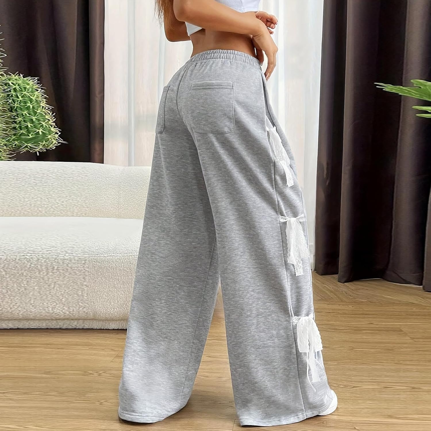 Chic Side Bow Tie Sweatpants
