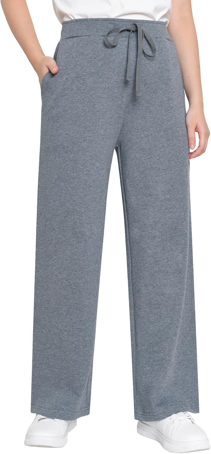 Stylish Wide Leg womens sweatpants with Pockets and Adjustable Waist