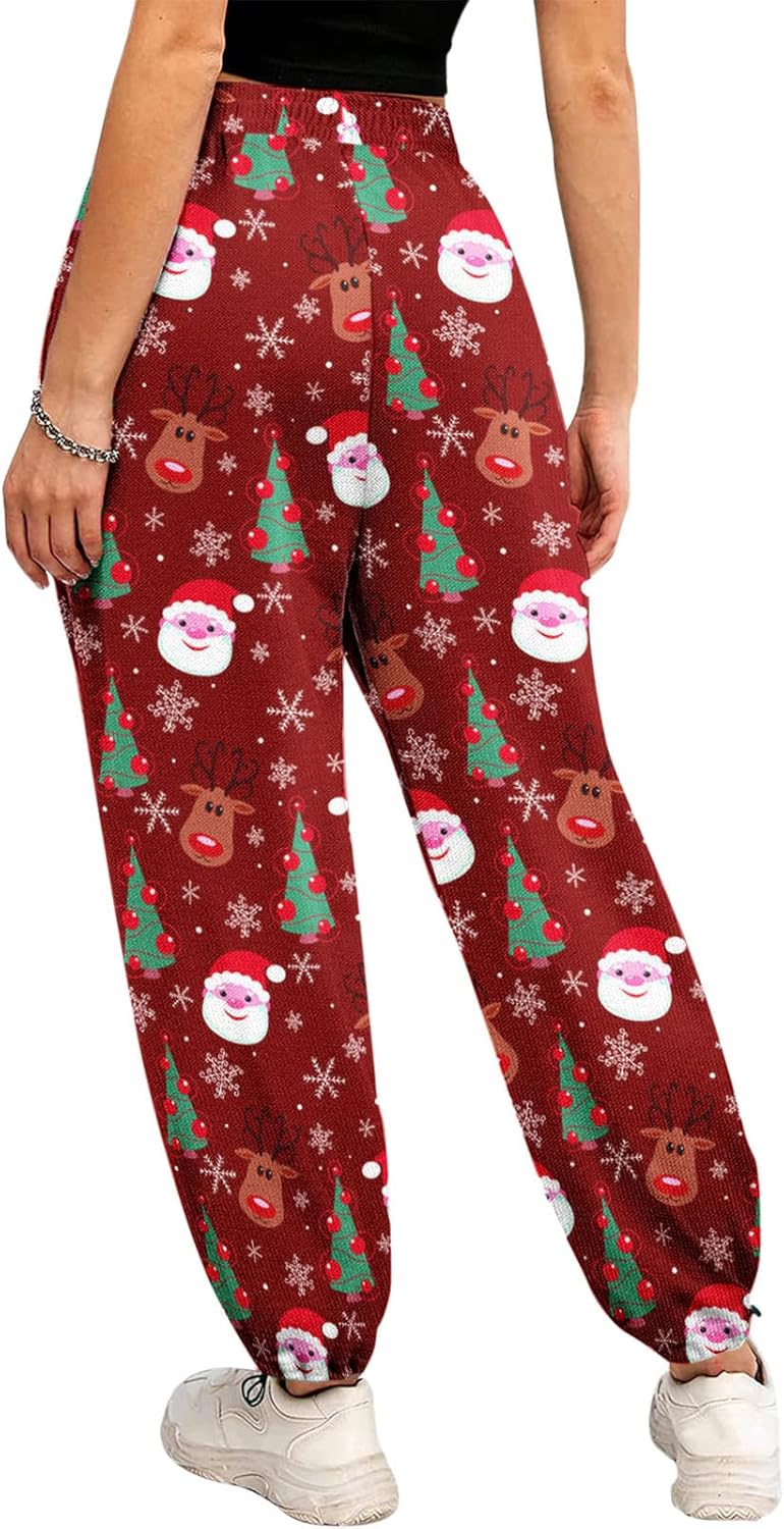 FRENETIC CHEAPEST XmasWinter Fuzzy Christmas Pants for Women Durable Cozy