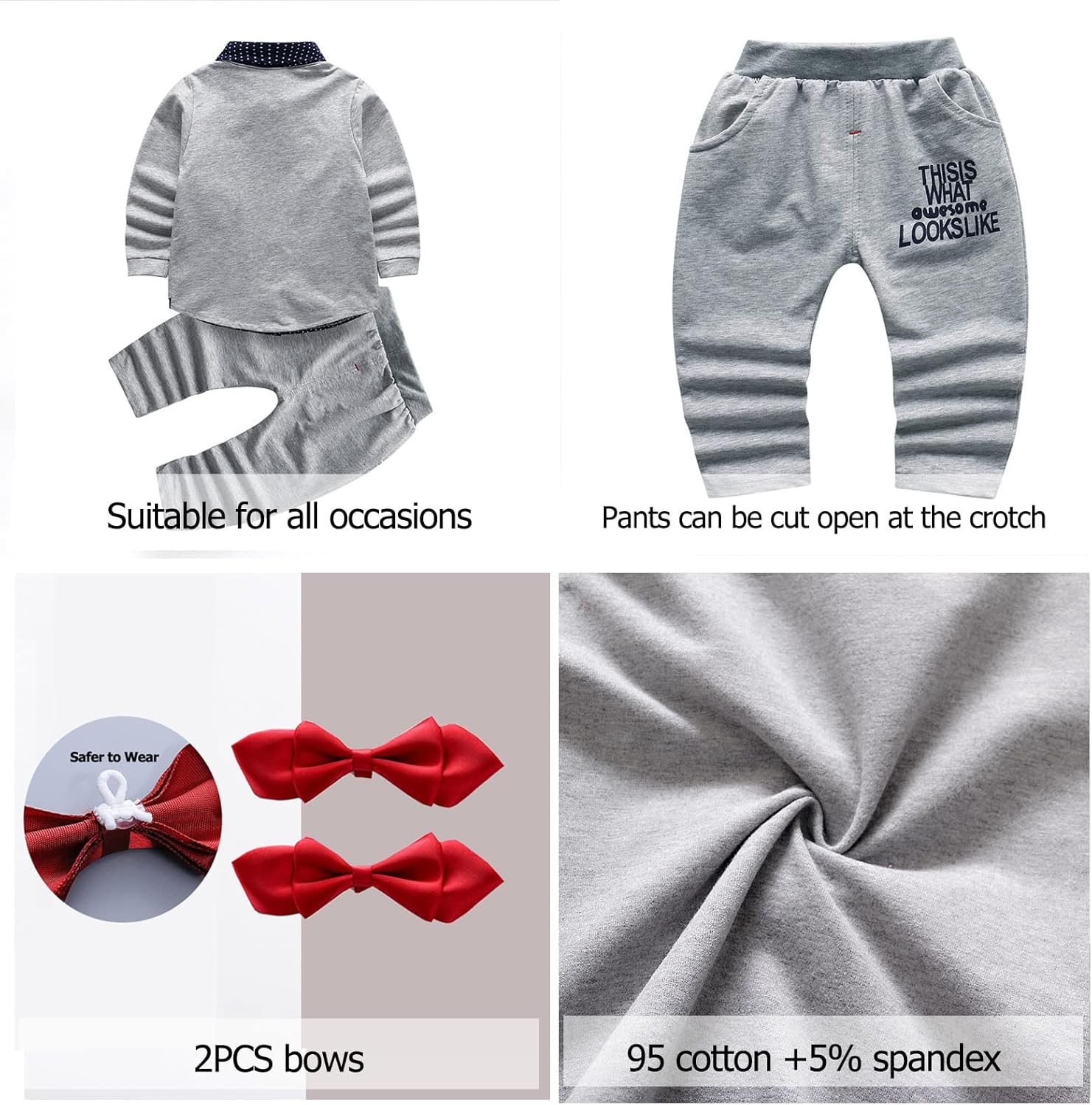 HZXVic Baby Boys Gentleman Outfits Suits Formal Toddler Adults Set