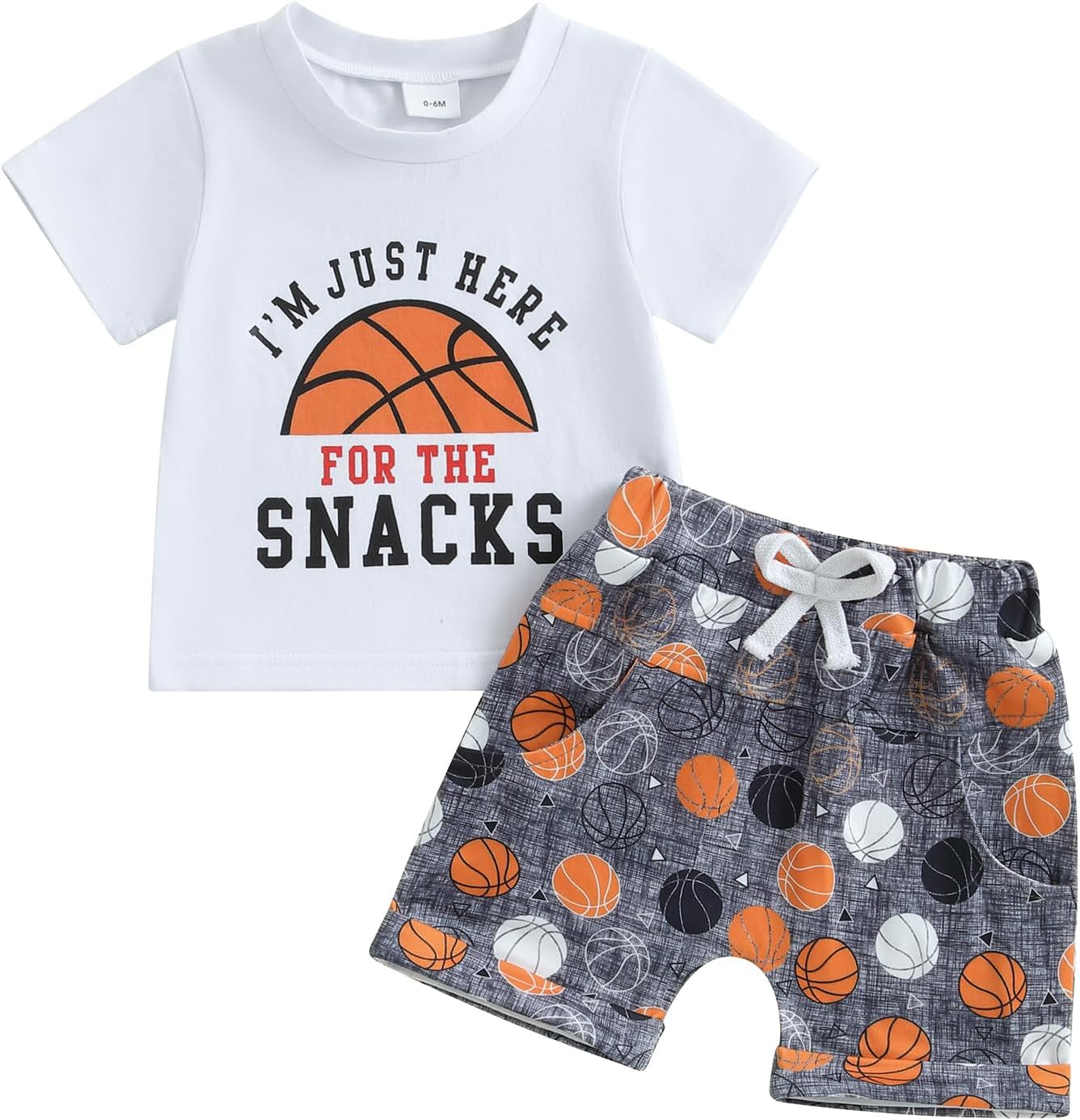 Baby Toddler Boys Basketball Print Summer 2-Piece Set