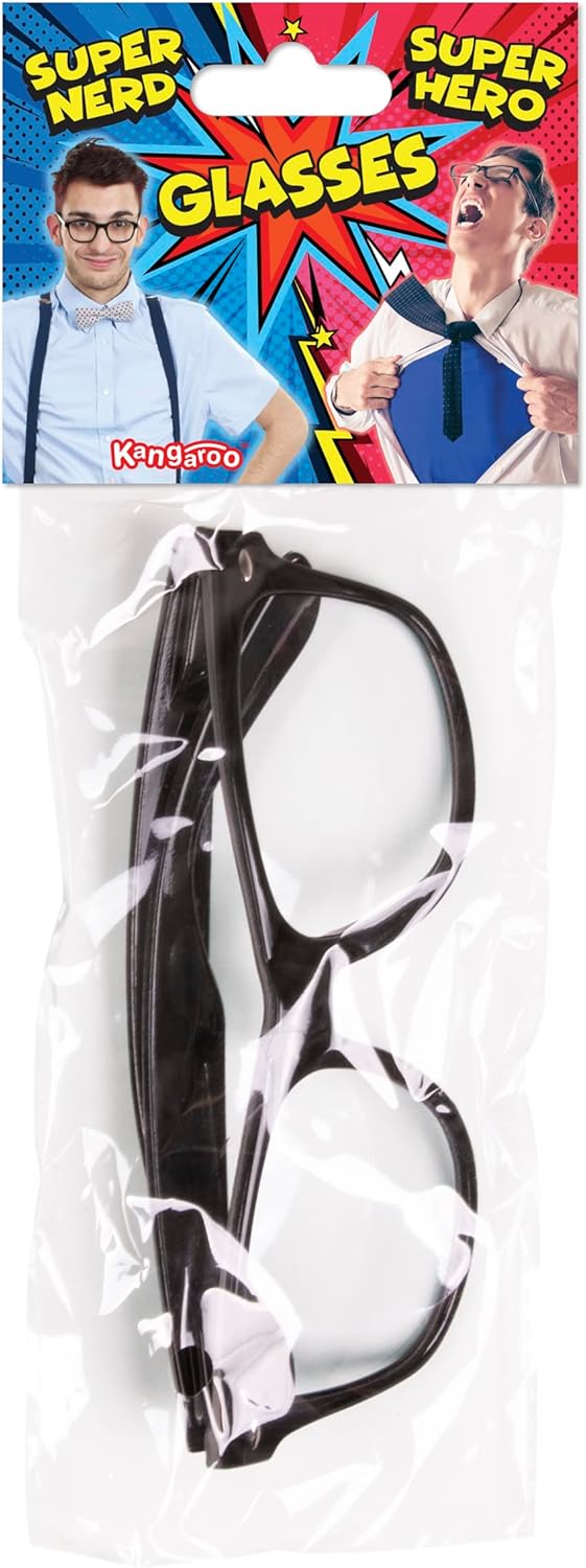 Kangaroo Black Superhero Nerd Glasses