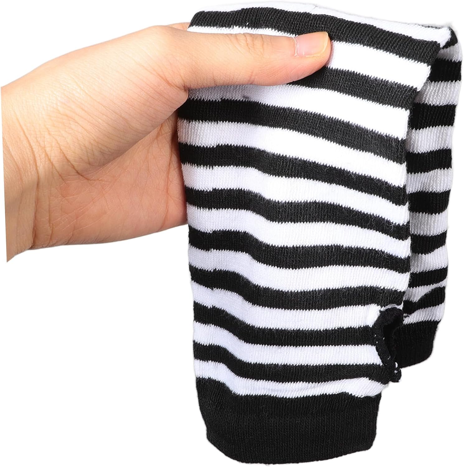 Ipetboom Women Striped Fingerless Gloves with Elbow Warmers