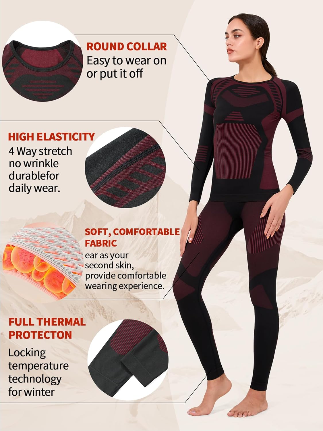 Thermal Underwear Set for Skiing