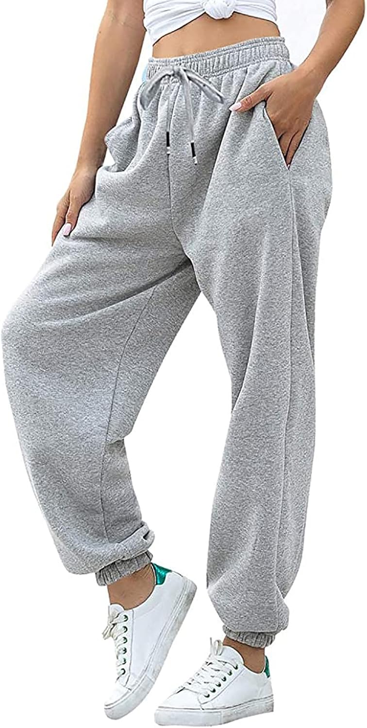 Trendy Drawstring Sweatpants for Women - Baggy Joggers with Pockets