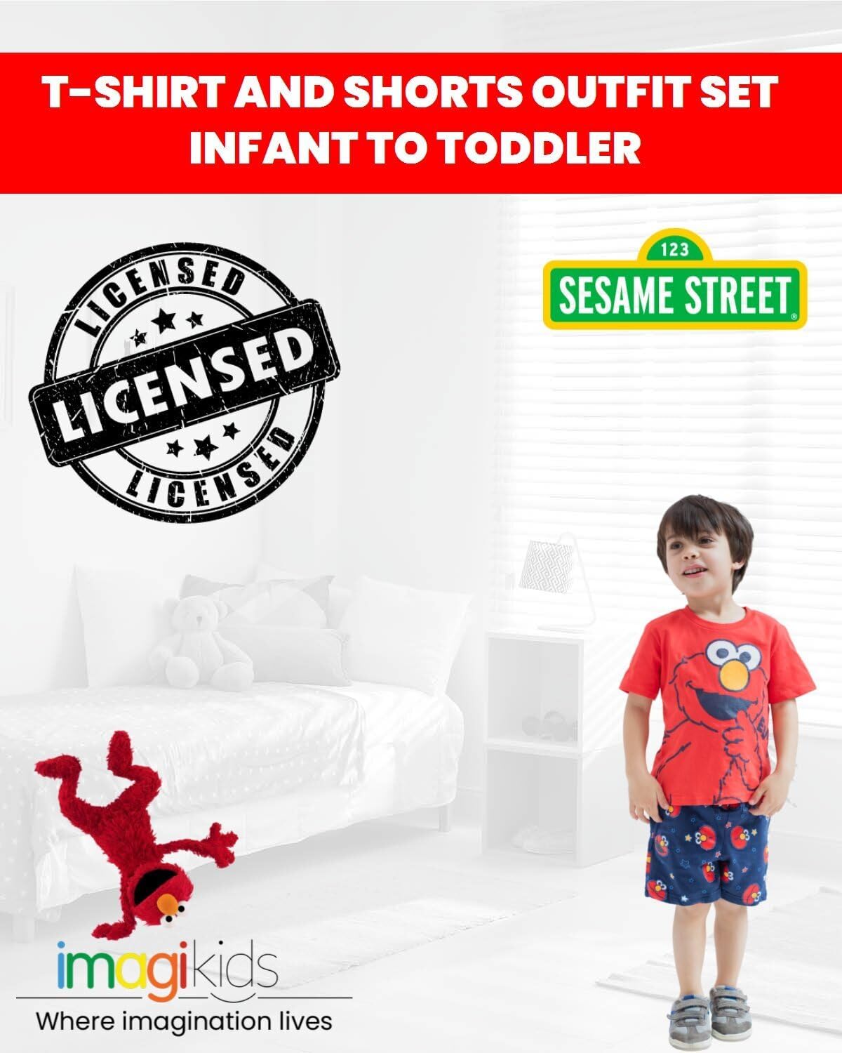 Sesame Street Elmo T-Shirt Shorts Set for Babies Growing Up