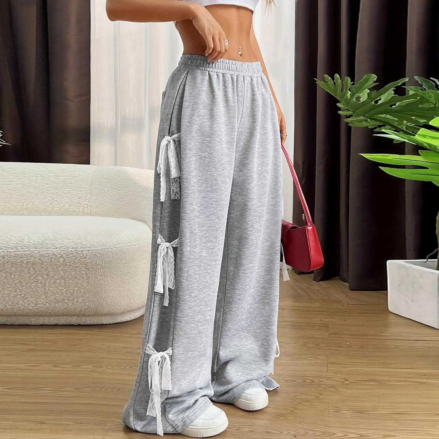 Chic Side Bow Tie Sweatpants