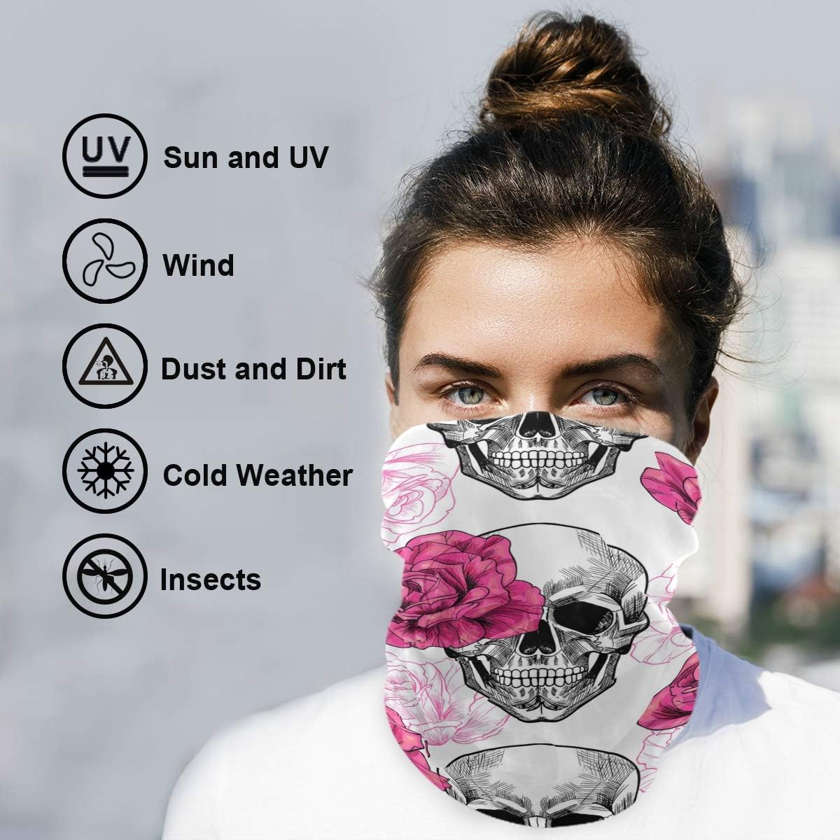 My Little Nest Unisex Skull Rose Balaclava Mask