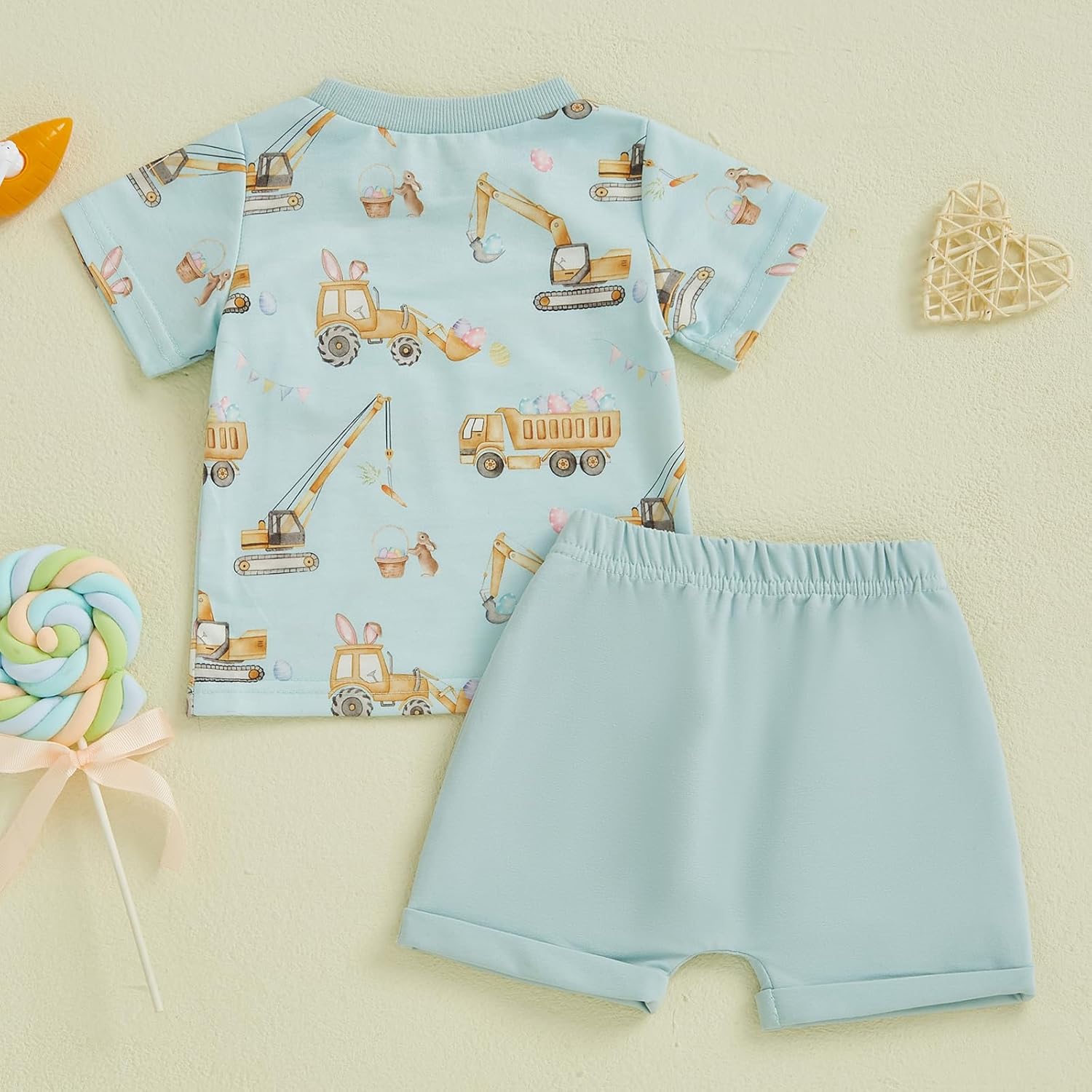 Chloefairy Toddler Boy Easter Outfit - CuteTee Shorts