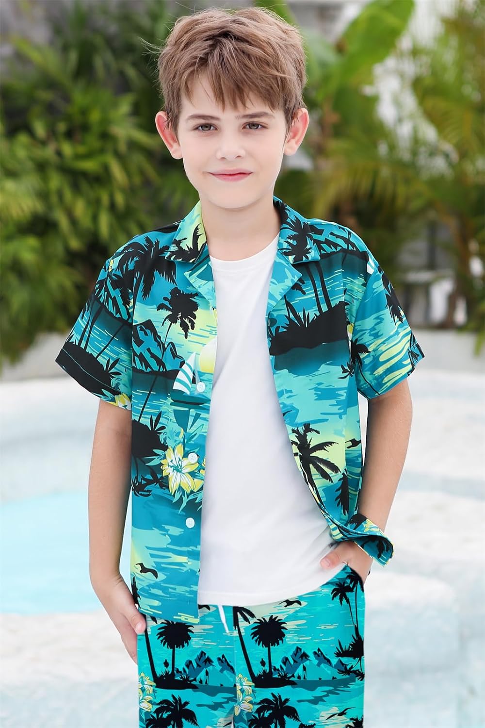 SANGTREE Boys Men Formal Hawaiian Outfit