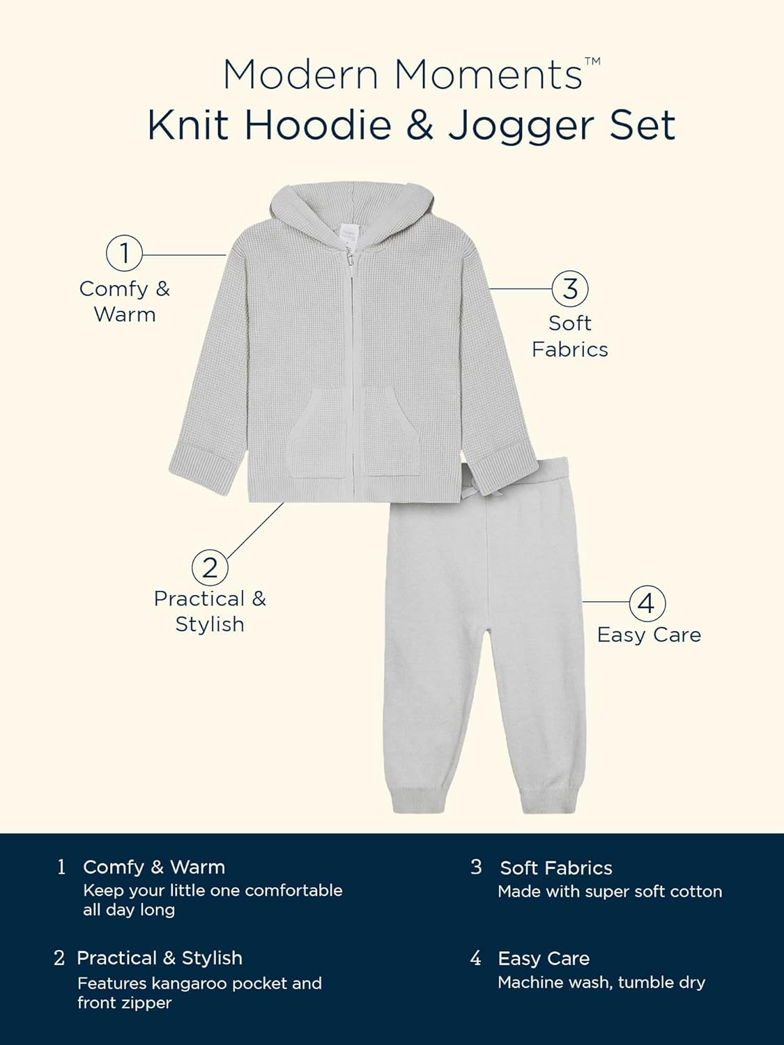 Modern Moments by Gerber Baby and Toddler Hoodie Jogger Set