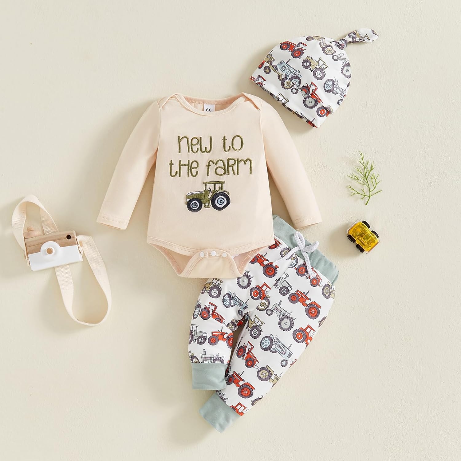 Adorable Tractor Outfit for Newborn Boys