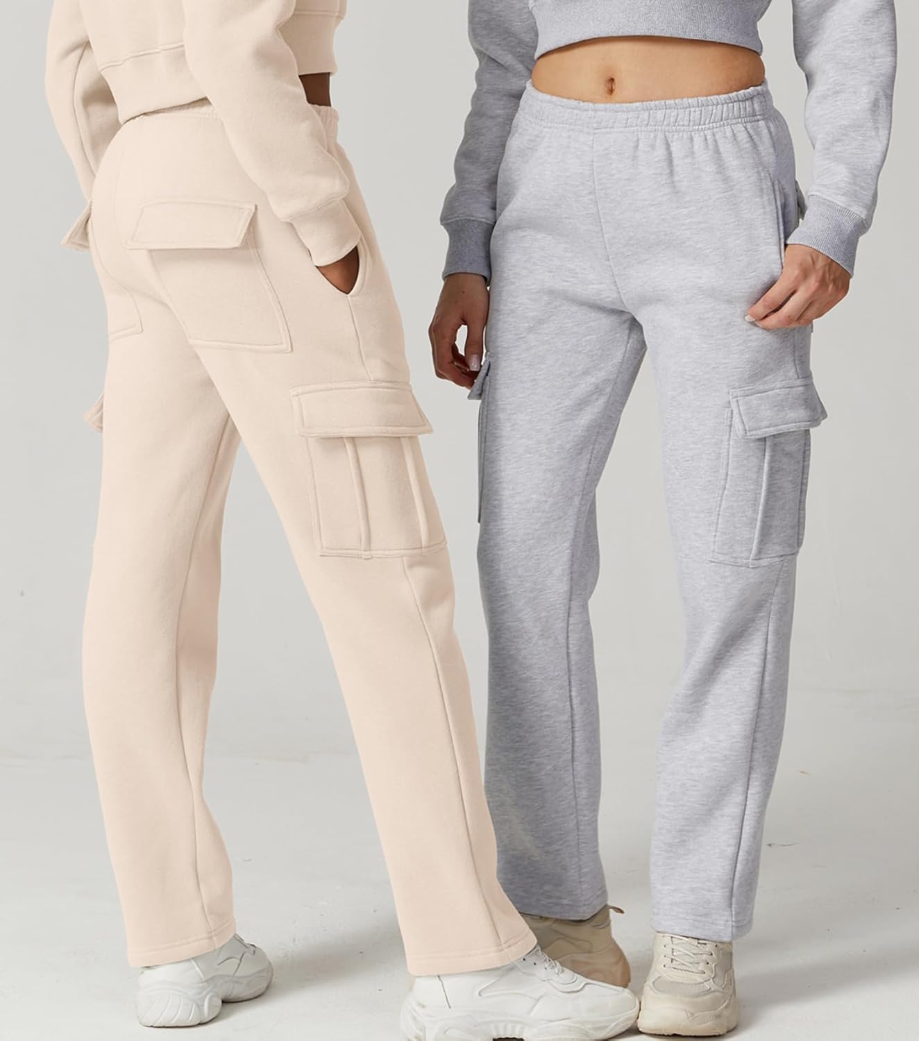 QINSEN - Womens_baggy Elastic Waist Sweatpants
