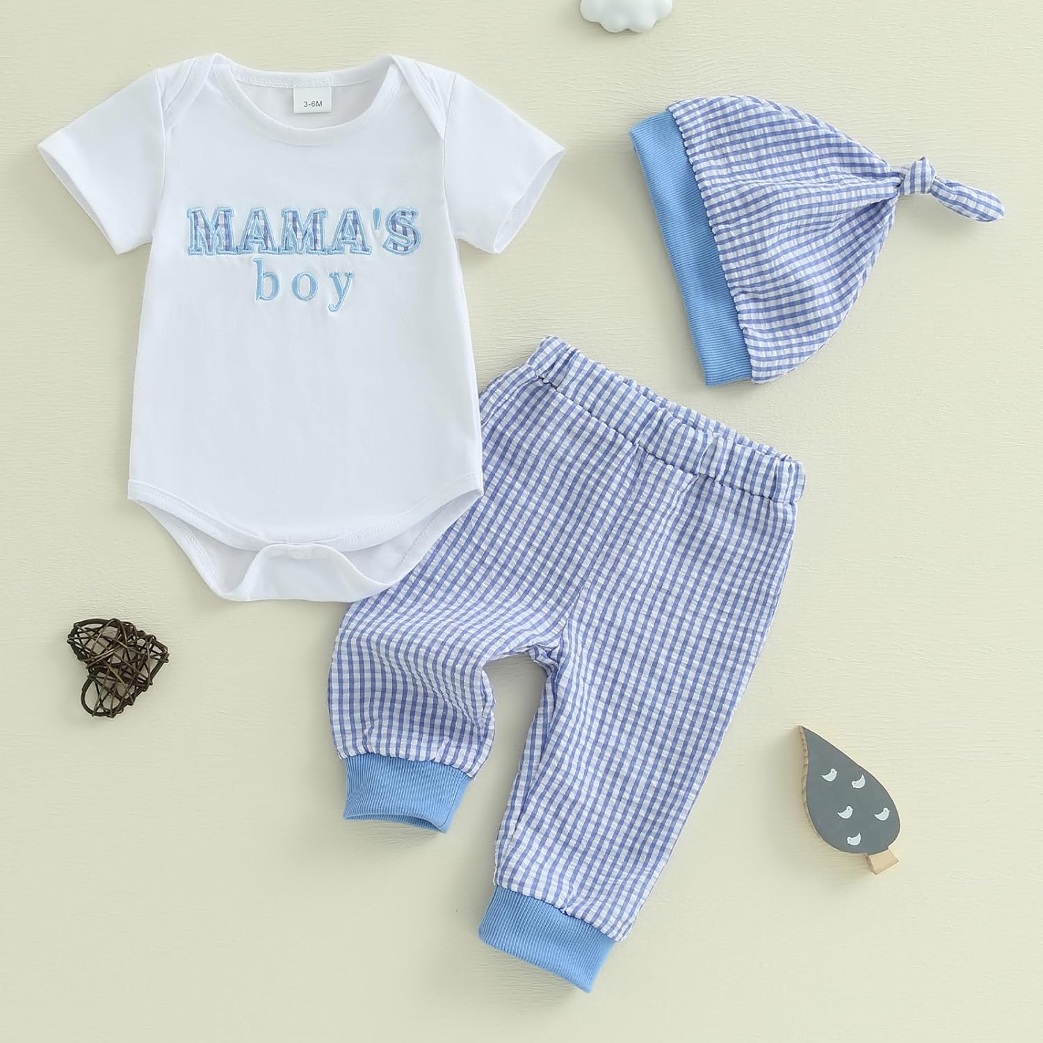 Newborn Boy Summer Outfit Set - Lightweight TrendyRomper Pants