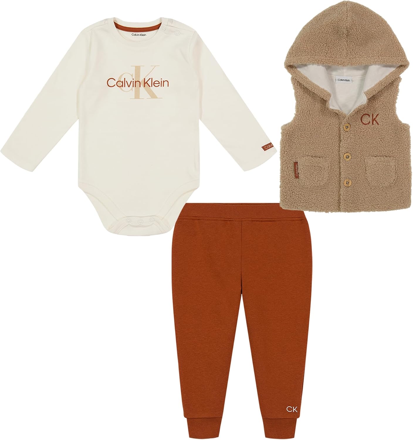 Warm Stylish Berber Fleece Vest Set for Your Little One