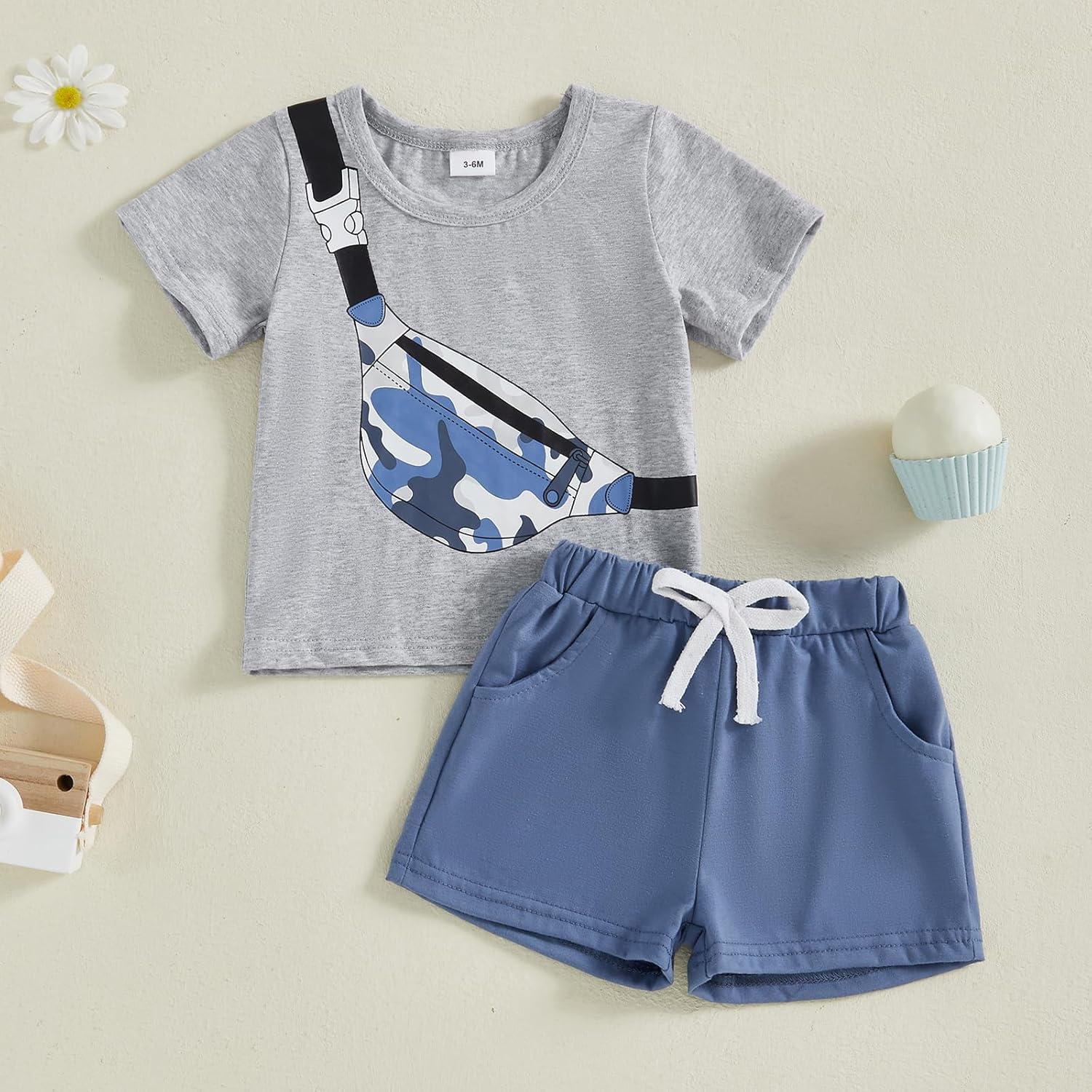 Bonangber Toddler Boy Summer Short Sleeve T-shirt and Shorts Set