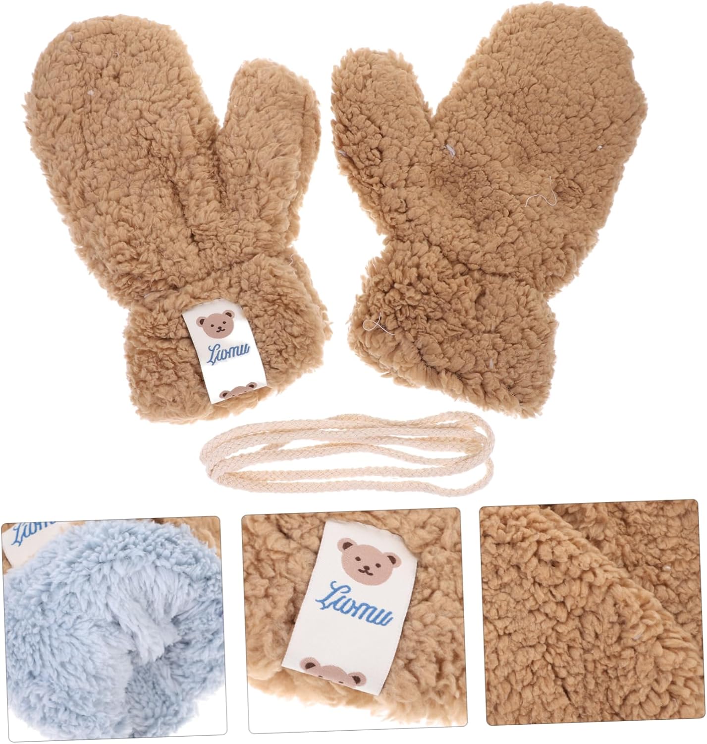 Best Womens Cartoon Plush Winter Gloves Long Warm