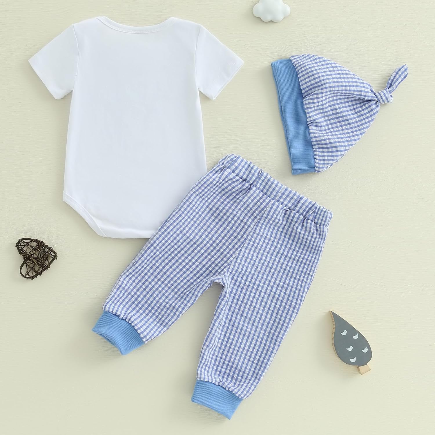 Newborn Boy Summer Outfit Set - Lightweight TrendyRomper Pants