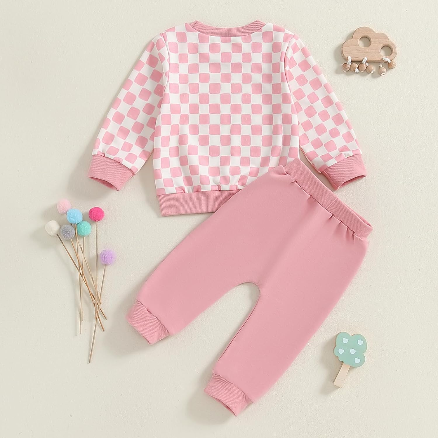 Toddler Boys Style Checked Plaid Sweatshirt Jogger Set