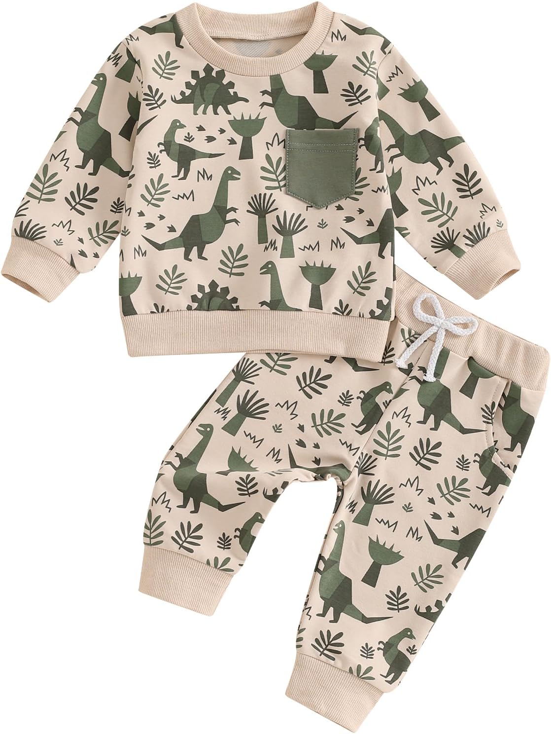Cutie-Powered Toddler Boys 2-Piece Dinosaur Print Set