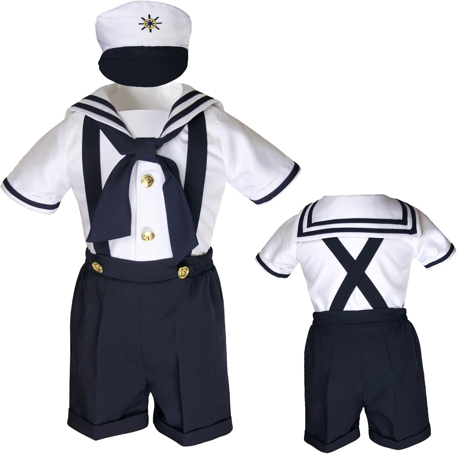 Sailor Nautical White Shorts Suit